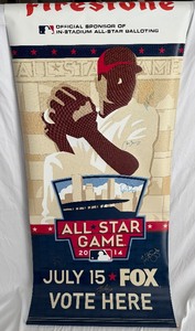 lot 40B image: Minnesota Twins 2014 MLB Baseball All Star Game Stadium Sign - Signed by 6 Players - Dozier, Berrios, Perkins, May, Suzuki, Vargas