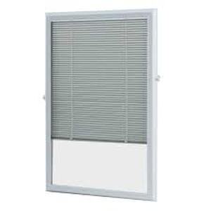 lot 13 image: ODL White Cordless Add On Enclosed Aluminum Blinds with 12 in. Slats, for 22 in. Wide x 36 in. Length Door Windows   Customer Returns See Pictures