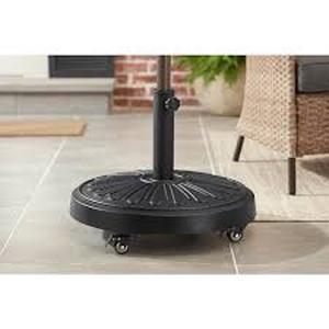 lot 17 image: StyleWell 50 lbs. Concrete and Resin Patio Umbrella Base in Black  Customer Returns See Pictures