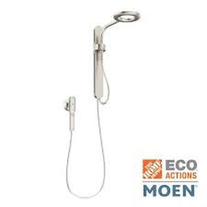 lot 37 image: MOEN Spa Shower 1-Spray 8 in. Dual Wall Mount Fixed and Handheld Shower Head with Magnetic Dock in Spot Resist Brushed Nickel Customer Returns See Pictures