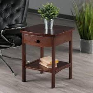 lot 41 image: Winsome Claire Accent Table Anitque Walnut Finish  Customer Returns See Pictures