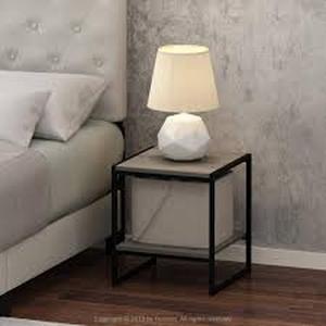 lot 51 image: Lot of Furinno Camnus Modern Living French Oak Grey 2-Tier End Table Customer Returns See Pictures