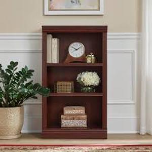 lot 60 image: StyleWell 43 in. Dark Brown Wood 3-Shelf Classic Bookcase with Adjustable Shelves  Customer Returns See Pictures