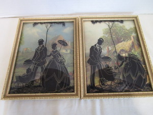 lot 64 image: Pair Antique Silhouettes