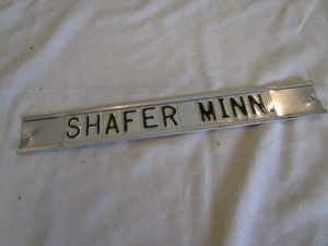 lot 69 image: Shafer Minn Aluminum Sign