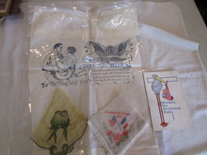 lot 84 image: WWI Scarf, WW Hankies, Taft Postcard