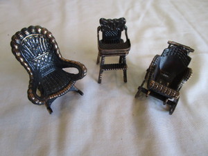 lot 100 image: Durham Metal Doll House Furniture