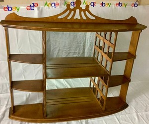 lot 110 image: Vintage 5 Tier Wall Hanging Display Rack with Mirror Backing