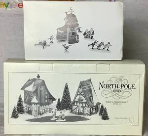 lot 193 image: Dept 56 North Pole Series 1996 Start A Tradition Set and Peppermint Skating Party