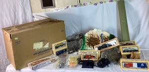 lot 111 image: Life-Like HO Scale Train Set No.8779 With Mountain, Buildings, Cars, Trees, Tracks and Accessories In Original Box