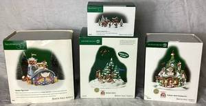 lot 169 image: Department 56 North Pole Series Reindeer Games, Reindeer Flight School,  Rudolphs Misfit Headquarters and Reindeer Training Camp