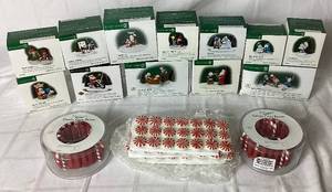 lot 203 image: North Pole Series Dept 56 Character Figurines & Accessories - 12 boxes with Two Candy Cane Fences & Peppermint Sidewalk