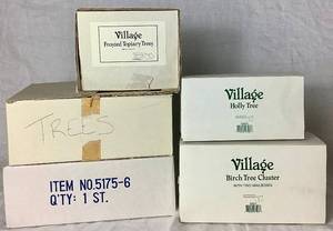 lot 307 image: Dept  56 Original Village Accessories- Tree Lot 5 -  Inludes 5 Boxes