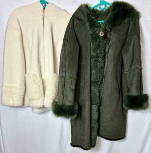 lot 225 image: Koolaburra by Ugg Faux Fur Coat - Size XL, and Utex Design Faux Fur Coat - Size L