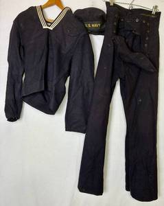 lot 232 image: 3Pc Vintage U.S. Navy Wool Uniform