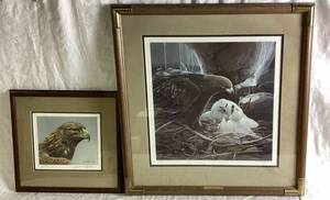 lot 27 image: Golden Eagle Bundle Featuring Robert Bateman Golden Eagle Portrait and Mario Fernandez Loving Majesty