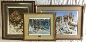 lot 334 image: Predator Art Bundle - Cougar and Wolves