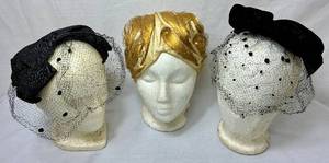 lot 242 image: 3pc Vintage Headpiece Collection