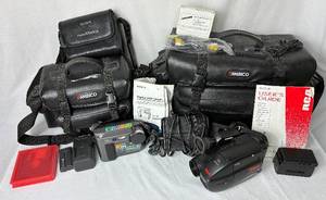 lot 358 image: RCA VHS Camcorder Model CC800 with Case and Sonny Floppy Disk - Digital Mavica (Model BC-V615V615A) with Carrying Case