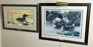 lot 158 image: Minnesota Loon Bundle - Morninglight and A wondering Moment by Mario Fenandez