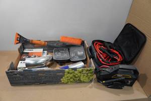lot 139 image: Jumper Cables with Assorted Motorcycle Parts