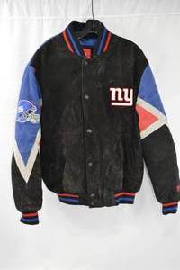 lot 66 image: Suede BlackBlue NFL Jacket - NY Giants