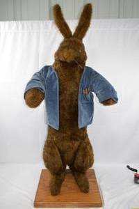 lot 84 image: The Hen House Large Plush Rabbit on Stand