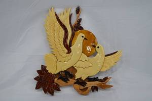 lot 90 image: Wooden Doves on a Branch