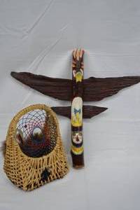 lot 115 image: Native American Basket And Totem Pole