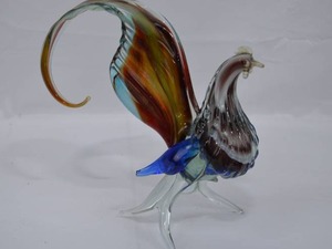 lot 118 image: Vintage Hand Blown Art Glass Rooster
