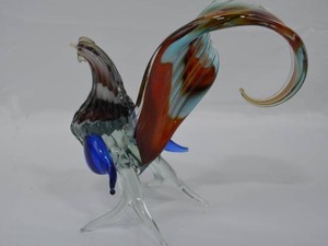 lot 118 image: Vintage Hand Blown Art Glass Rooster