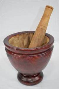 lot 132 image: Large Thai Wooden Mortar and Pestle