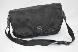 lot 139 image: Black Coach Nylon Messenger Bag