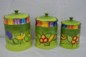 lot 159 image: 3-Piece Gates Ware Canister Set