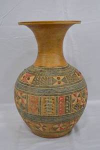 lot 172 image: Terra Cotta Pottery Shelf Vase