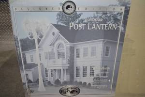 lot 198 image: Hampton Bay Outdoor Post Lantern in White Finish