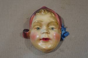 lot 132 image: Antique Chalkware Painted Doll Face