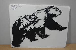 lot 160 image: Laser Cut Metal Black Bear Wall Art
