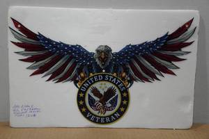 lot 162 image: American Eagle US Veteran Metal Sign