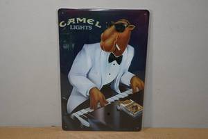 lot 163 image: Novelty Metal Sign - Camel Lights Piano