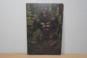 lot 172 image: Novelty Metal Sign - Sasquatch