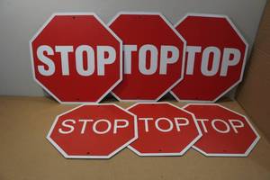 lot 198 image: 6 Novelty Stop Signs