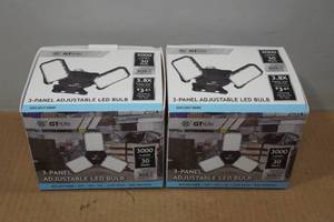 lot 208 image: 2 3-Panel Adjustable LED Bulbs