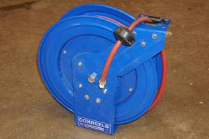 lot 1G image: Coxreels Wall Mount Hose Reel with Air Hose