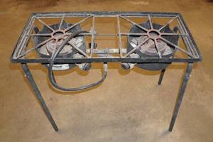 lot 1H image: Camp Chef Explorer Dual Burner Propane Cooking Station