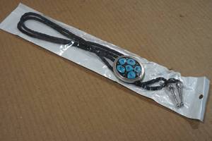 lot 228 image: Silver Tone Bolo Tie - Turquoise Accents