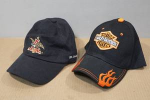 lot 241 image: 2 Adult Hats - Harley Davidson & Busch