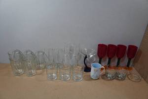 lot 247 image: Assorted Glasses - Plastic Wine, Glass Champagne, Drinking Glasses