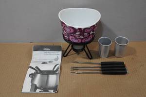 lot 252 image: Valentines Themed Tealight Fondue Set