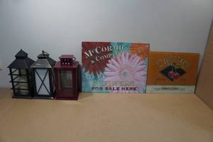 lot 261 image: Assorted Dcor - Lanterns, Signs